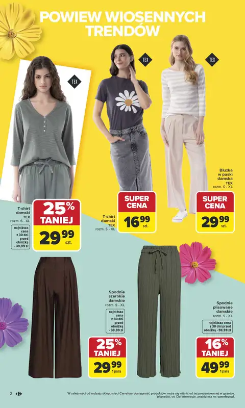 Carrefour - gazetka promocyjna Gazetka TEX na spotkanie z wiosną od wtorku 07.04 do soboty 18.04 - strona 2