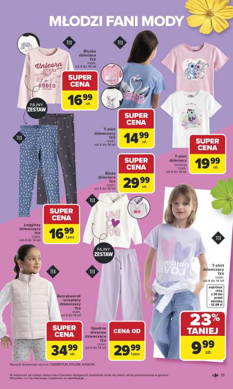 Carrefour - gazetka promocyjna Gazetka TEX na spotkanie z wiosną od wtorku 07.04 do soboty 18.04 - strona 19