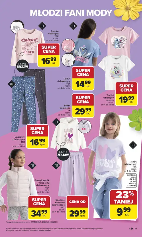 Carrefour - gazetka promocyjna Gazetka TEX na spotkanie z wiosną od wtorku 07.04 do soboty 18.04 - strona 19