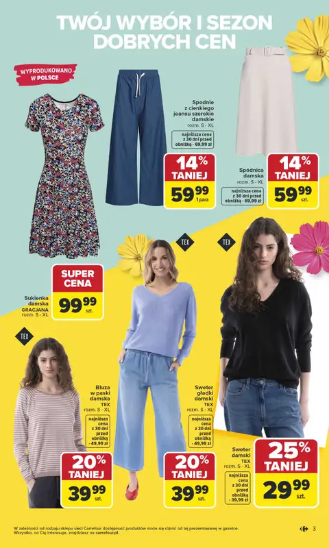 Carrefour - gazetka promocyjna Gazetka TEX na spotkanie z wiosną od wtorku 07.04 do soboty 18.04 - strona 3