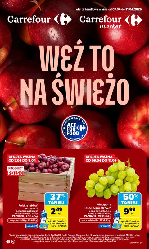Carrefour Market - gazetka promocyjna Gazetka Weź to na świeżo od wtorku 07.04 do soboty 11.04