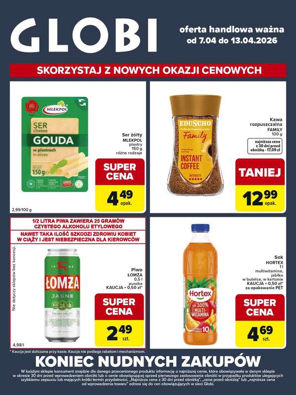 Globi - gazetka promocyjna Gazetka Globi od wtorku 07.04 do poniedziałku 13.04