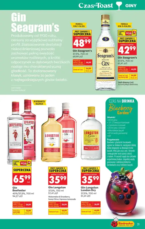 Biedronka - gazetka promocyjna Czas na Toast! od wtorku 07.04 do soboty 18.04 - strona 31