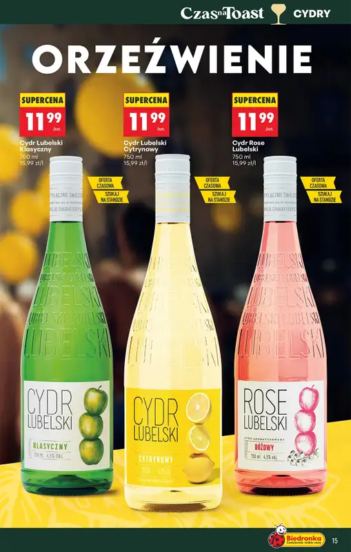Biedronka - gazetka promocyjna Czas na Toast! od wtorku 07.04 do soboty 18.04 - strona 15