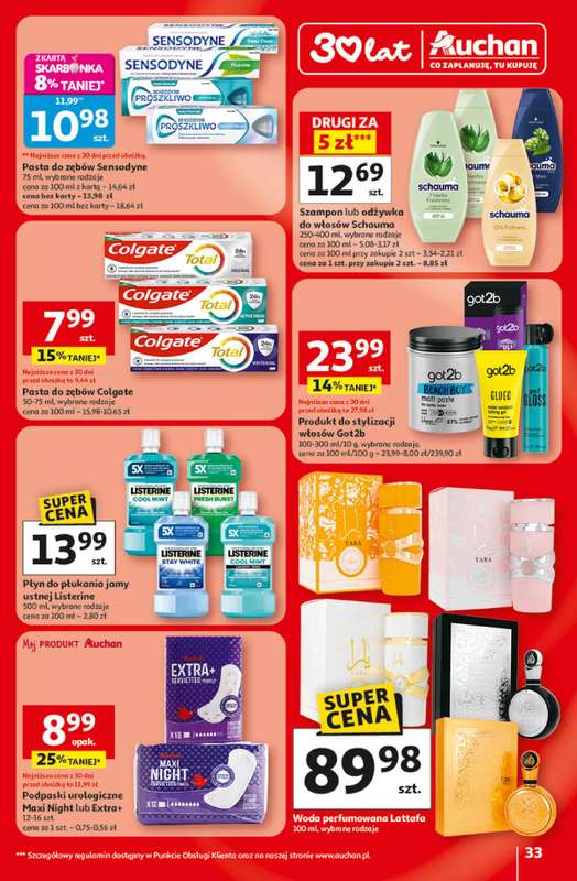 Auchan - gazetka promocyjna Gazetka 30 Lat Hipermarket Auchan od czwartku 09.04 do środy 15.04 - strona 33