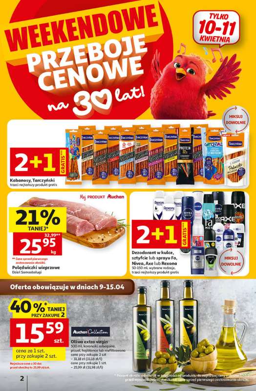 Auchan - gazetka promocyjna Gazetka 30 Lat Hipermarket Auchan od czwartku 09.04 do środy 15.04 - strona 2
