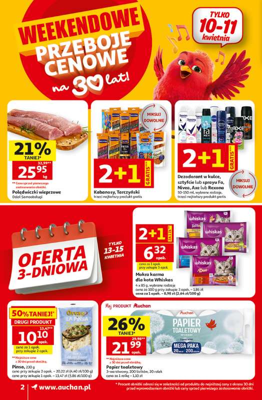 Auchan - gazetka promocyjna Gazetka 30 Lat Supermarket Auchan od czwartku 09.04 do środy 15.04 - strona 2