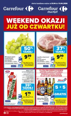 Carrefour - gazetka promocyjna Gazetka Weekend promek już od czwartku od czwartku 09.04 do soboty 11.04