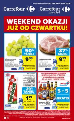 Carrefour Market - gazetka promocyjna Gazetka Weekend promek już od czwartku od czwartku 09.04 do soboty 11.04