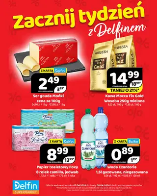 Delfin - gazetka promocyjna Zacznij tydzień z Delfinem od wtorku 07.04 do środy 08.04