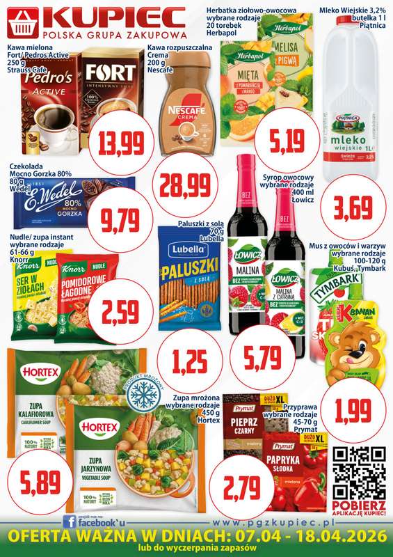 Kupiec - gazetka promocyjna Oferta plakatowa od wtorku 07.04 do soboty 18.04