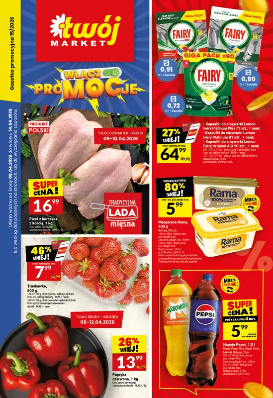 Twój Market - gazetka promocyjna Gazetka od środy 08.04 do wtorku 14.04