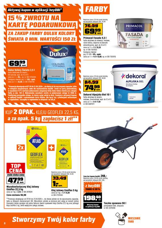 OBI - gazetka promocyjna Gazetka od wtorku 07.04 do wtorku 21.04 - strona 8