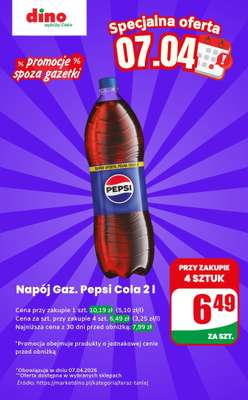 Dino - gazetka promocyjna Napój gazowany - oferta na 07.04 | Promocje spoza gazetki od wtorku 07.04 do wtorku 07.04