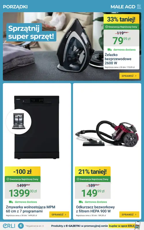 ERLI - gazetka promocyjna Domowe hity z rabatami do -33%! od środy 08.04 do niedzieli 12.04 - strona 6