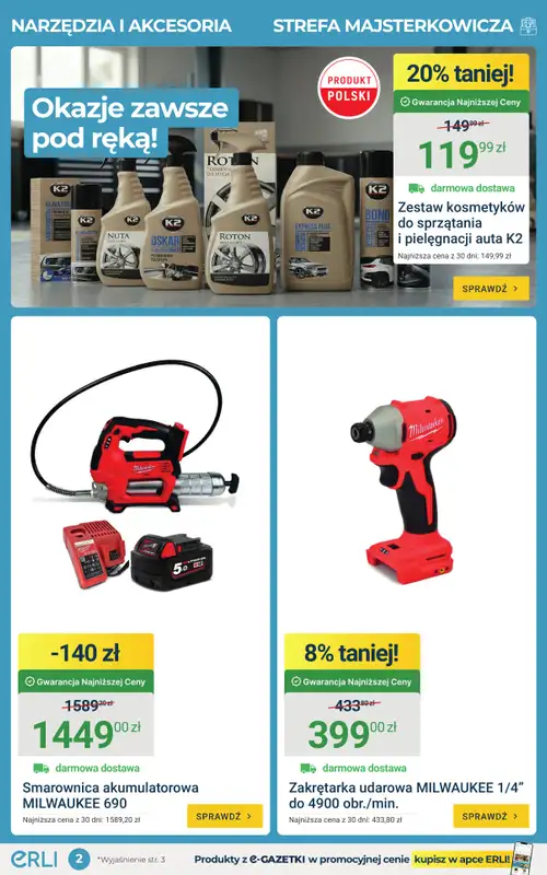 ERLI - gazetka promocyjna Okazje dla majsterkowiczów i aktywnych do -30%! od piątku 10.04 do niedzieli 12.04 - strona 2
