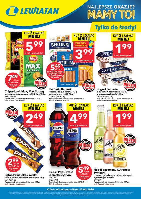 LEWIATAN - gazetka promocyjna W wielopakach taniej!  do środy 15.04