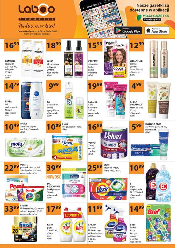 Drogerie Laboo - gazetka promocyjna Gazetka od środy 08.04 do czwartku 30.04