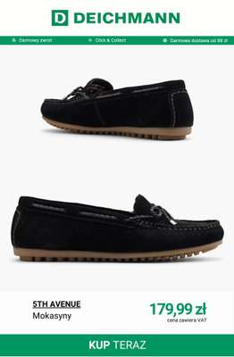 5TH AVENUE Mokasyny czarne