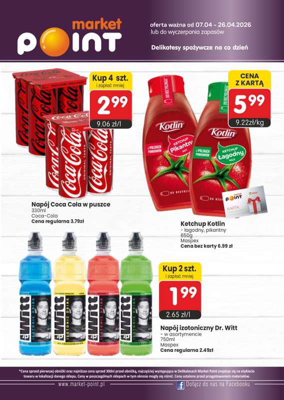 Market Point - gazetka promocyjna Gazetka od wtorku 07.04 do niedzieli 26.04