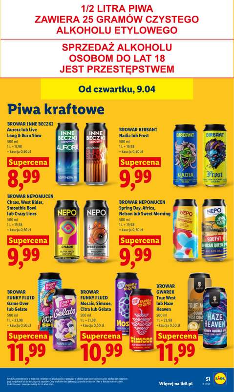 Lidl - gazetka promocyjna Oferta od czwartku od czwartku 09.04 do soboty 11.04 - strona 51