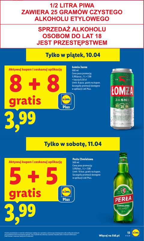 Lidl - gazetka promocyjna Oferta od czwartku od czwartku 09.04 do soboty 11.04 - strona 13