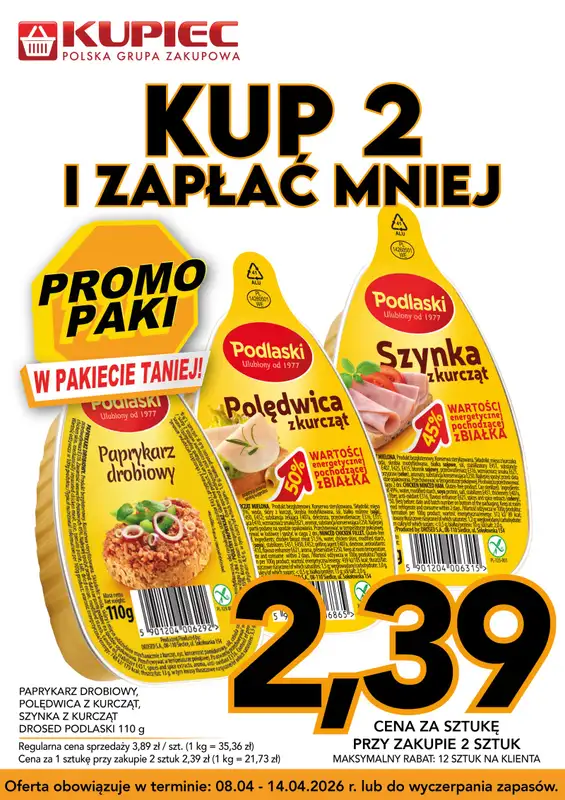 Kupiec - gazetka promocyjna Promopaki od środy 08.04 do wtorku 14.04 - strona 6