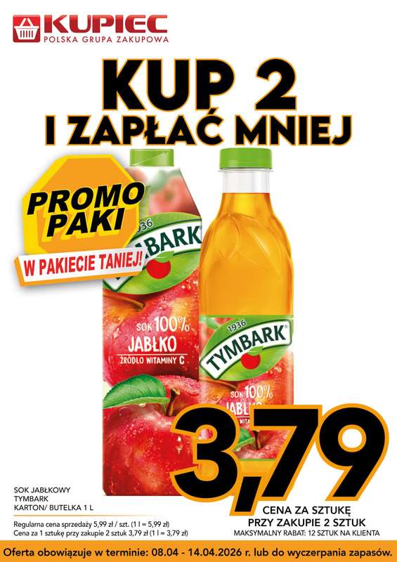 Kupiec - gazetka promocyjna Promopaki od środy 08.04 do wtorku 14.04 - strona 12