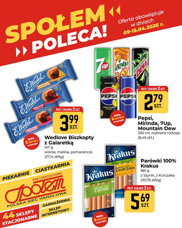 Społem Częstochowa - gazetka promocyjna Plakaty promocyjne od czwartku 09.04 do środy 15.04 - strona 3