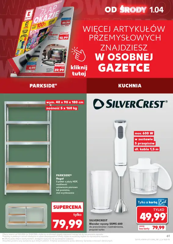 Kaufland - gazetka promocyjna Gazetka Tygodnia od środy 01.04 do środy 08.04 - strona 61