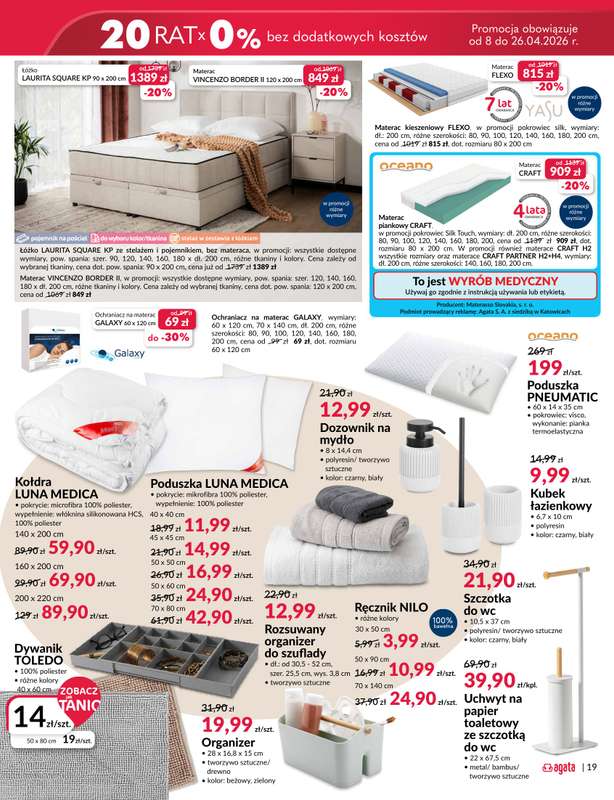 Salony Agata - gazetka promocyjna Gazetka od czwartku 09.04 do niedzieli 26.04 - strona 19