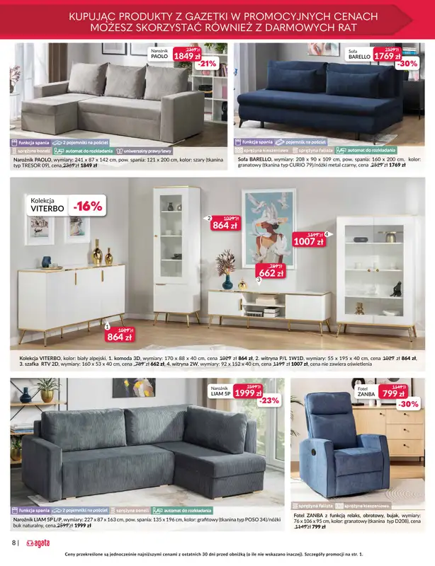 Salony Agata - gazetka promocyjna Gazetka od czwartku 09.04 do niedzieli 26.04 - strona 8