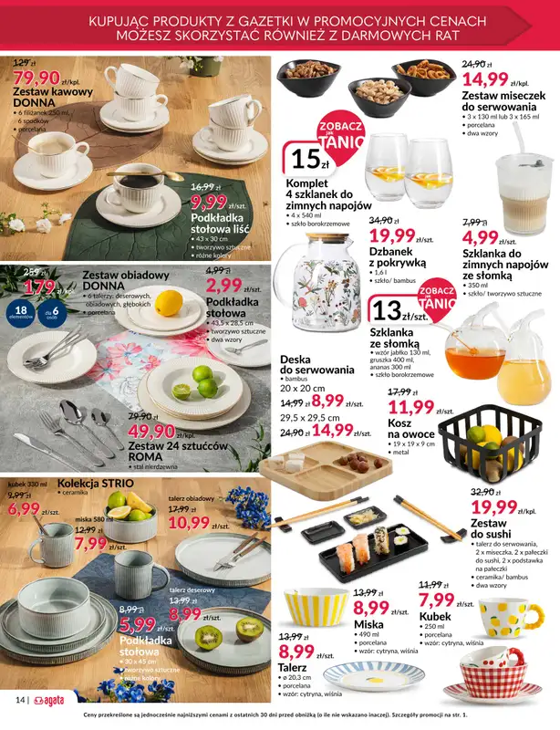 Salony Agata - gazetka promocyjna Gazetka od czwartku 09.04 do niedzieli 26.04 - strona 14