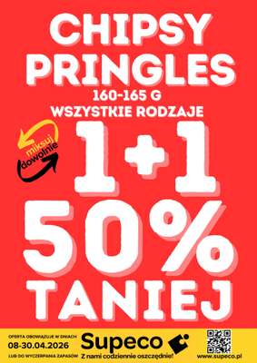 Supeco - gazetka promocyjna Chipsy PRINGLES od środy 08.04 do czwartku 30.04