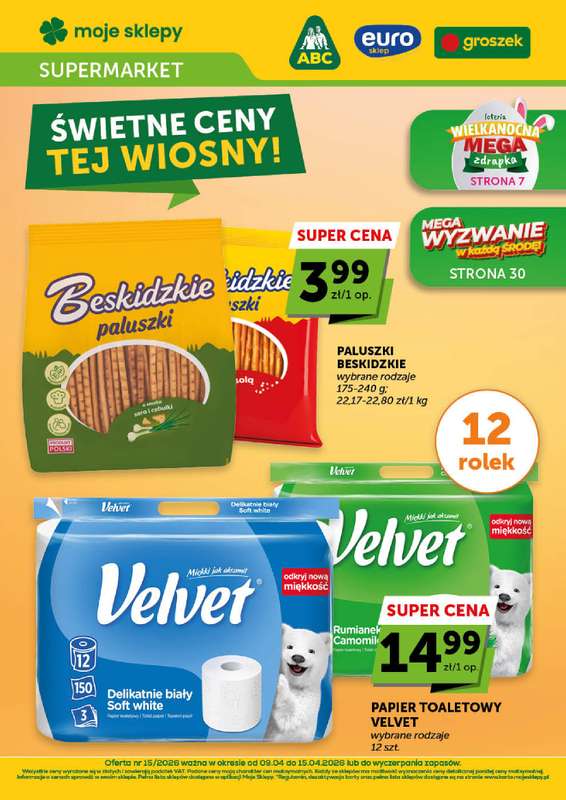 Groszek - gazetka promocyjna Gazetka Supermarket  do środy 15.04