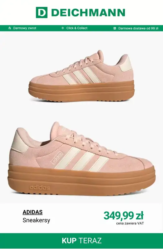 Deichmann - gazetka promocyjna Sneakersy damskie Adidas od środy 08.04  - strona 3
