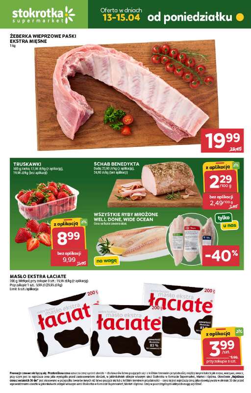 Stokrotka - gazetka promocyjna Hity na start od poniedziałku 13.04 do środy 15.04