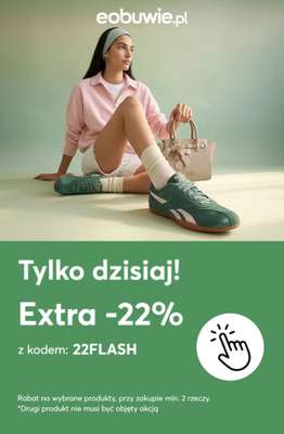 eobuwie.pl - gazetka promocyjna Tylko dzisiaj! EXTRA -22% na wybrane produkty przy zakupie min. 2 od środy 08.04 do środy 08.04