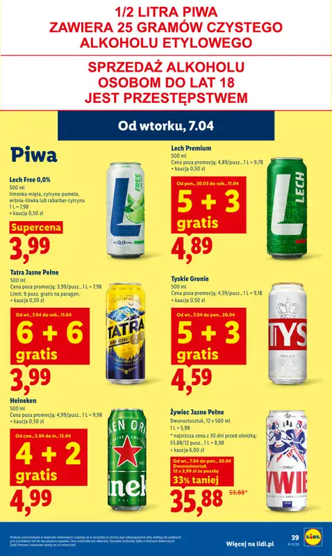 Lidl - gazetka promocyjna Oferta od wtorku od wtorku 07.04 do środy 08.04 - strona 39