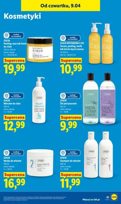 Lidl - gazetka promocyjna Oferta od czwartku od czwartku 09.04 do soboty 11.04 - strona 63