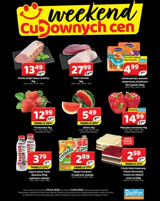 Delfin - gazetka promocyjna Weekend cudownych cen od czwartku 09.04 do niedzieli 12.04