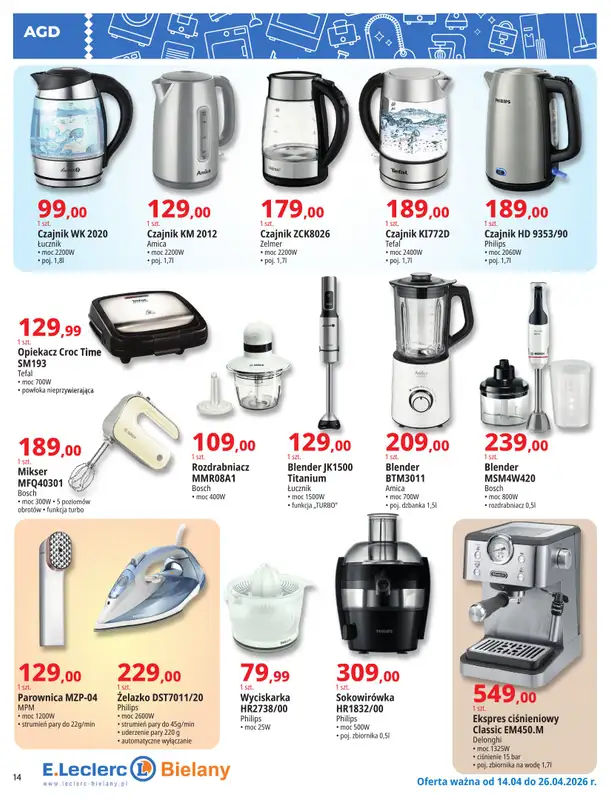 Leclerc - gazetka promocyjna Oferta Bielany | Magia Wiosny od wtorku 14.04 do niedzieli 26.04 - strona 14