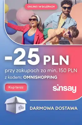 Sinsay - gazetka promocyjna -25 PLN przy zakupach za min. 150 PLN od czwartku 09.04 do poniedziałku 13.04