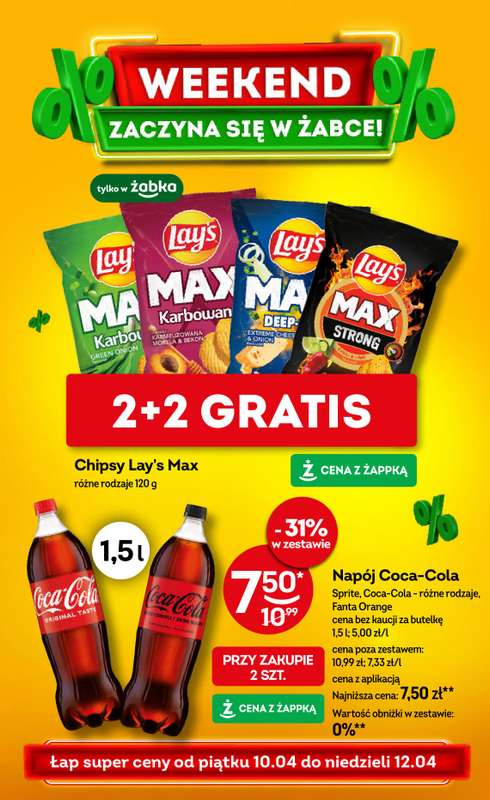 Żabka - gazetka promocyjna Gazetka weekendowa od piątku 10.04 do niedzieli 12.04