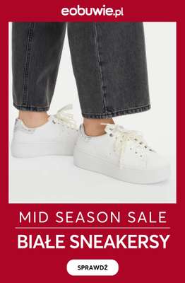 eobuwie.pl - gazetka promocyjna Mid Season SALE - białe damskie sneakersy od czwartku 09.04 