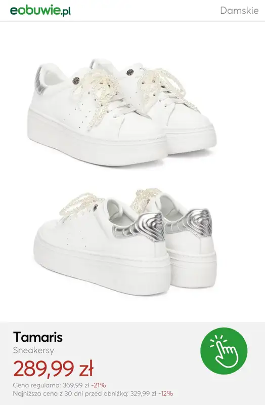 eobuwie.pl - gazetka promocyjna Mid Season SALE - białe damskie sneakersy od czwartku 09.04  - strona 11