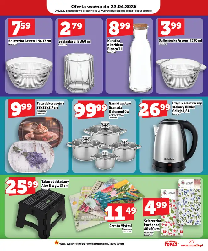 TOPAZ - gazetka promocyjna Nowa gazetka od czwartku, 16.04. od czwartku 16.04 do środy 22.04 - strona 27
