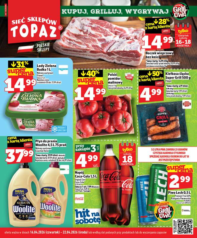 TOPAZ - gazetka promocyjna Nowa gazetka od czwartku, 16.04. od czwartku 16.04 do środy 22.04