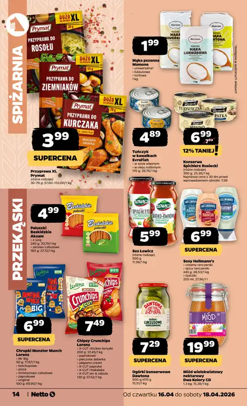 Netto - gazetka promocyjna Gazetka Spożywcza od czwartku 16.04 do soboty 18.04 - strona 14