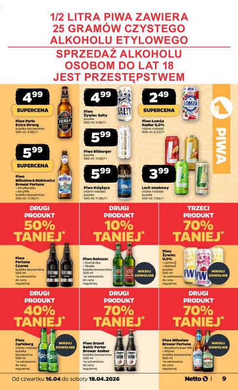 Netto - gazetka promocyjna Gazetka Spożywcza  do soboty 18.04 - strona 9